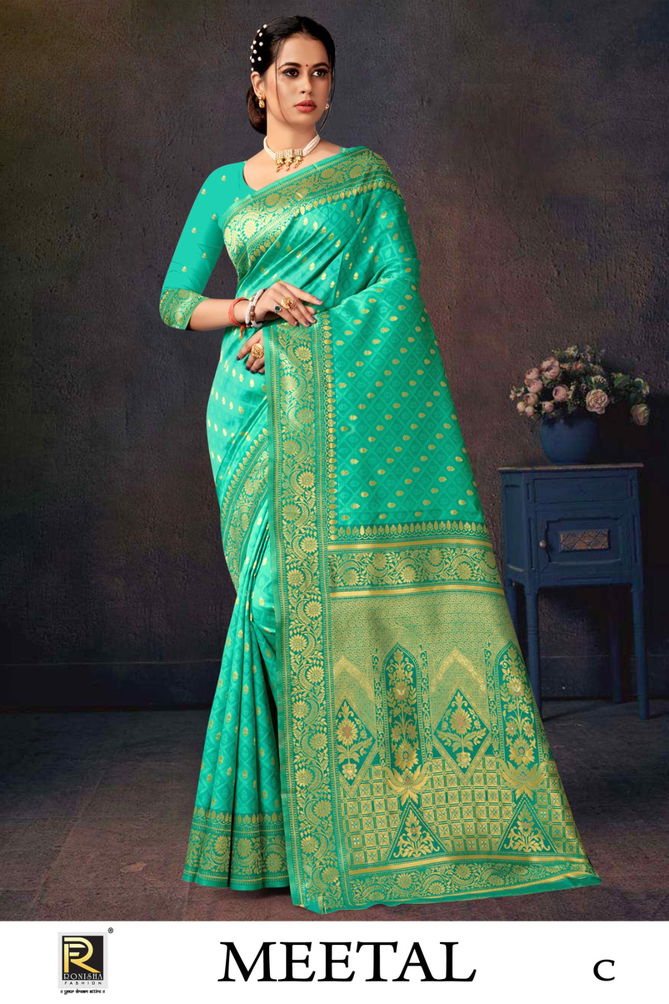 Ronisha Meetal Designer Banarasi Silk Saree Catalog
